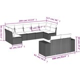  9-dijelni set vrtnih sofa s jastucima poliratan smeđi | shoptok.hr