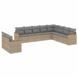  The Living Store Vrtna sedežna garnitura 10-delna z blazinami bež poli ratan - Vrtna Sedežna Garniture, (21443250) | Shoptok.si