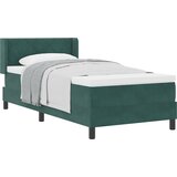 vidaXL Postelja s vzmetnico temno zelena 90x190 cm iz žameta, (22050807) | Shoptok.si