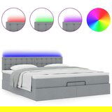 vidaXL Okvir kreveta s madracima svijetlosivi 200x200cm od tkanine | shoptok.hr