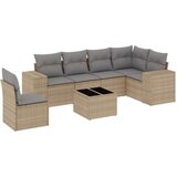 vidaXL 7-dijelni set vrtnih sofa od poliratana s jastucima bež | shoptok.hr