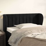  Vzglavje z ušesi črn 93x23x78/88 cm žamet, (20952536) | Shoptok.si