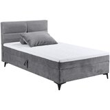 MID.YOU POSTELJA Z VZMETNICO 120 cm x 200 cm , tekstil, leseni material siva | Shoptok.si