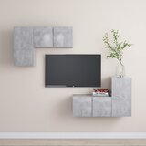  4-dijelni set TV ormarića siva boja betona konstruirano drvo | shoptok.hr