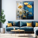  Brezčasna eleganca na platnu Zlati cvetovi v sodobnem dizajnu () | Shoptok.si