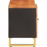 TV ormarić smeđe-crni 80 x 31,5 x 46 cm od masivnog drva manga | shoptok.hr