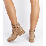 Gemre Beige ankle boots with cutout and pearls Asker | ePonuda.com