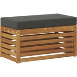  Vanjska stolica klupa s jastukom Prirodna 80 x 43 x 37 cm - Prirodno i antracit 80 cm Zatvoren prostor za noge | shoptok.hr
