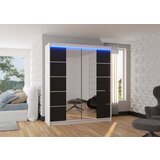 ADRK Klizni ormar s ogledalom TRAVES 180 cm - BIJELA-CRNA | shoptok.hr