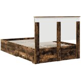  Krevetna konstrukcija s ladicama Dimljeni hrast 135 x 190 cm | shoptok.hr