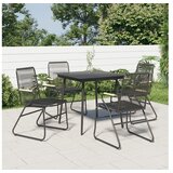  5-dijelni vrtni blagovaonski set od PVC ratana crni | shoptok.hr