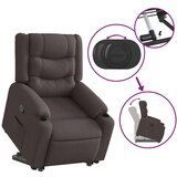 vidaXL Naslanjač s funkcijo vstajanja temno rjavo blago | Shoptok.si