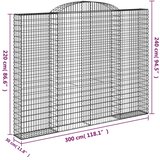  Gabionska košara s lukom 300x30x220/240 cm pocinčano željezo | shoptok.hr