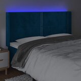  LED uzglavlje tamnoplavo 203 x 16 x 118/128 cm od tkanine | shoptok.hr