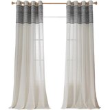 NIKCORP Zavese na obročkih 2 kosa 245x140 cm, polprosojne z videzom lana, žakardni vzorec listov, boho stil, bele barve, (5000235579) | Shoptok.si