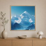 Wallxpert uramljena slika na platnu Cc-K-Ah-1007, snežni planinski vrhovi pod plavim nebom, 60 x 60 cm u
