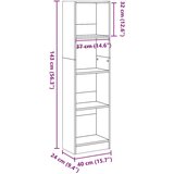 vidaXL Regal za knjige boja starog drva 40x24x143 cm drveni | shoptok.hr