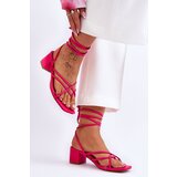 Boto Tied Sandals With High Heels Pink Secret Love | Shoptok.si