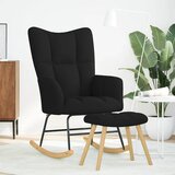  Stolica za ljuljanje od tkanine s osloncem za noge crna | shoptok.hr