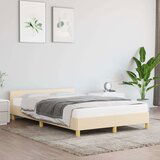  Okvir za krevet s uzglavljem krem 120x190 cm od tkanine | shoptok.hr