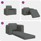  Floor Sofa Bed 2-u-1 Tamno Siva 98x71x83 cm Tkanina | shoptok.hr
