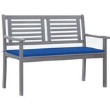  The Living Store Vrtna klop za 2 osebi z blazino 120 cm siv evkaliptusov les - Klop, (21449692) Cene
