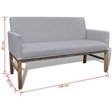  Klupa od Tkanine i Kaučukovca Svijetlo Siva | shoptok.hr