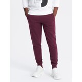 Ombre Men's BASIC cotton jogger sweatpants - maroon Cene