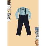 Trendyol mint boy bow tie polka dot shirt trousers suspender set | ePonuda.com