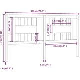  Uzglavlje zbijelo 186 x 4 x 100 cm od masivne borovine | shoptok.hr