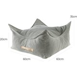 MeowBaby Kvadrat otroška pufa, Velur, Siva, (21333514) | Shoptok.si