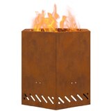 vidaXL Istrošeni čelik/Smeđa Istrošeni čelik 48 x 48 x 51 cm Ognjište | shoptok.hr