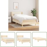 The Living Store Box spring postelja z vzmetnico krem 100x200 cm blago - Box Spring Postelja, (21737429) | Shoptok.si