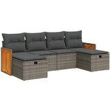 Maison Chic Seti vrtnega pohištva - Vrtna garnitura - Vrtni pohištvo set 6-delna z blazinami siv poli ratan, (21806054) | Shoptok.si