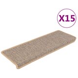  Samoljepljivi otirači za stepenice 15 kom 65x21x4 cm svjetlobež | shoptok.hr