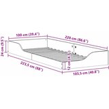 Krevetna konstrukcija Smeđa 100 x 220 cm Čvrsto borovo drvo Bež | Shoptok.si