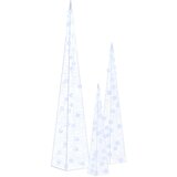  Set akrilnih ukrasnih LED stožaca plavi 30/45/60 cm | shoptok.hr