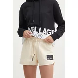 KARL LAGERFELD JEANS Kratke hlače ženske, bež barva, 245J1003