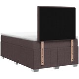  LED okvir za krevet s madracem Tamno smeđa 120 x 190 cm Tkanina | shoptok.hr