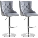 HOMCOM komplet barskih stolov poliester(100%), jeklo, pena 49D x 60Š x 123V cm Siv+Srebrn, (5000242650) | Shoptok.si
