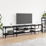 TV ormar Crni hrast 201 x 35 x 45 cm Obrađeno drvo i čelik | Eponuda.ba