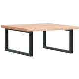  Zidna polica za umivaonik od čelika i masivne bukovine Smeđa 60 x 60 x 2.5 cm | shoptok.hr