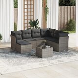 Maison Chic Seti vrtnega pohištva - Vrtna garnitura - Vrtni pohištvo set 8-delna z blazinami siv poli ratan, (21800220) | Shoptok.si