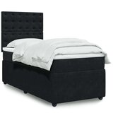VidaXL Box spring postelja z vzmetnico črna 100x200 cm žamet Slike