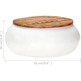  Stolić za kavu bijeli 68x68x30 cm od masivnog obnovljenog drva | shoptok.hr
