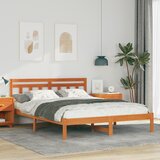 vidaXL Krevetna konstrukcija Smeđa 160 cm x 200 cm Borova drva Cijene