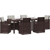  Komplet za jedilnico v vrtu 7 pcs Rjava in svetlo siva PP, (5000301204) | Shoptok.si