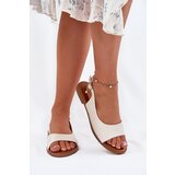 EVENTO Womens Sandals With Flat Heel Beige Weanise | shoptok.hr