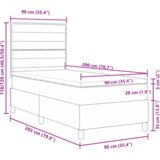 Box Postelja z vzmetnico z vzmetnico Temno rjava 90 x 200 cm blago, (5000126677) | Shoptok.si