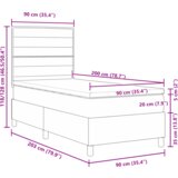 Box Spring Krevet s Madracem &amp LED Tamnosmeđi 90x200 cm Tkanina | shoptok.hr